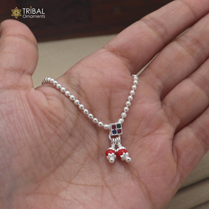 925 sterling silver beaded chain necklace for Lord Krishna Laddu Gopala jewelry set892