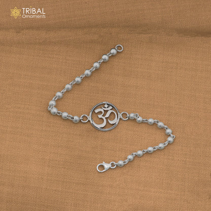925 sterling silver OM design beaded Bracelet rakhi rk428