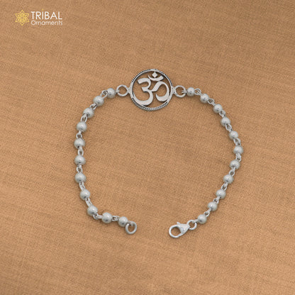 925 sterling silver OM design beaded Bracelet rakhi rk428