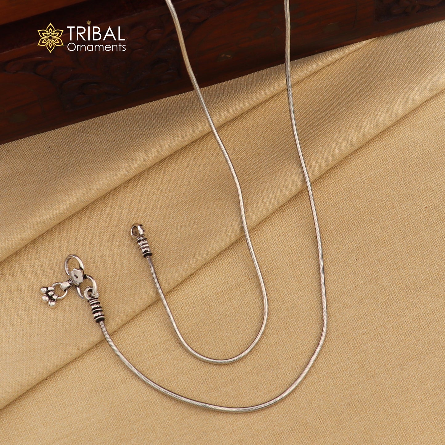 10.5" Vintage style snake chain anklet 925 sterling silver ankle bracelet, silver anklets, foot bracelet amazing belly dance jewelry ank447