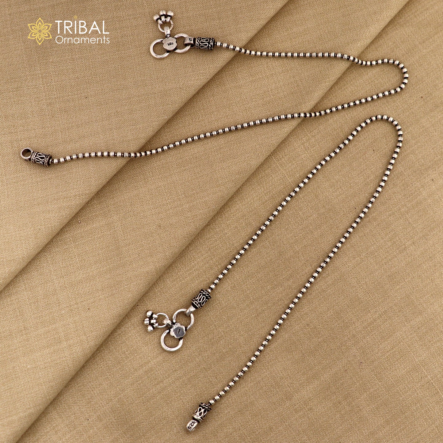 925 sterling silver beaded/ball chain anklet bracelet light weight fancy anklets jewelry ank585