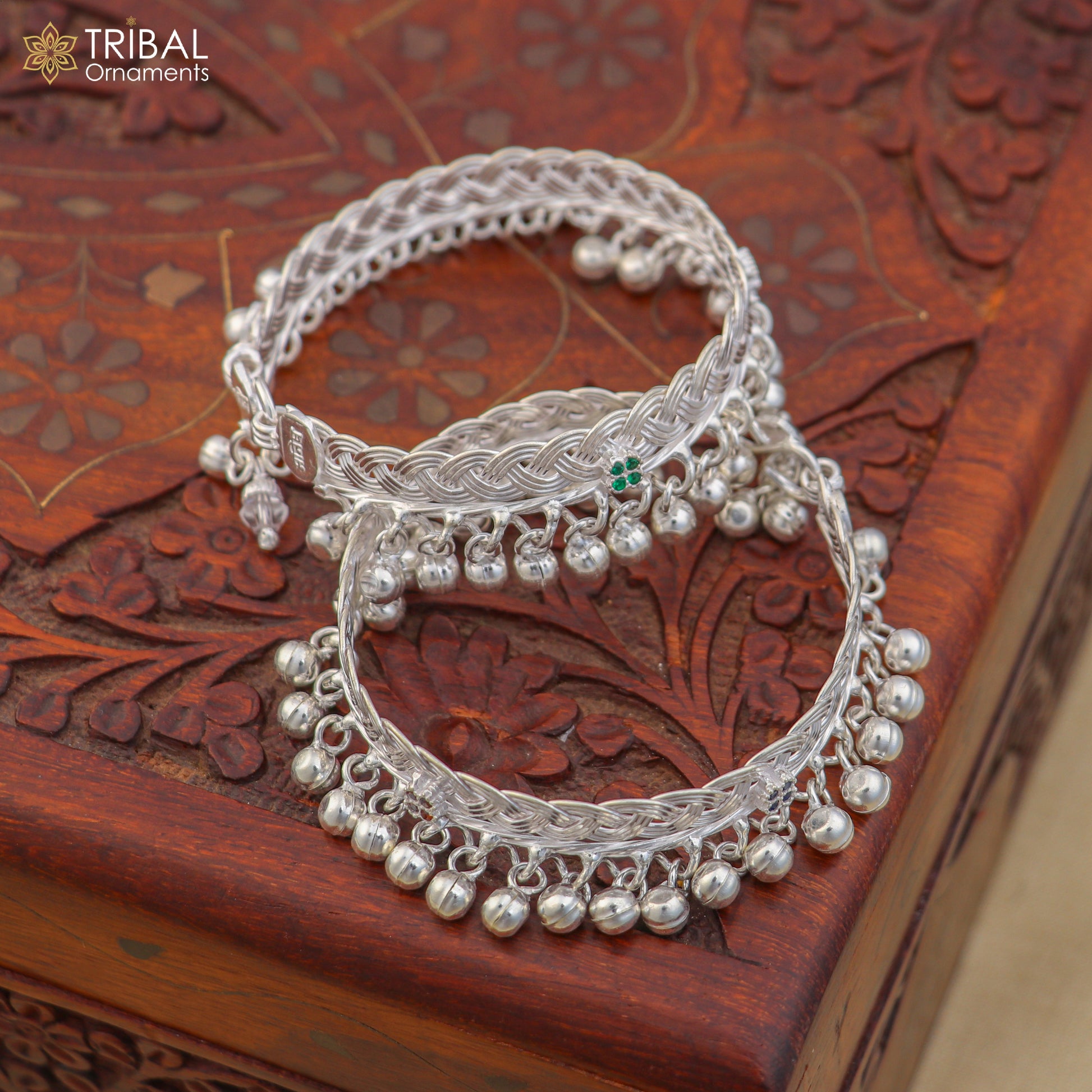 925 Sterling silver customized baby anklets, Best gifting kids fancy jingling ankle bracelet ank764 - TRIBAL ORNAMENTS