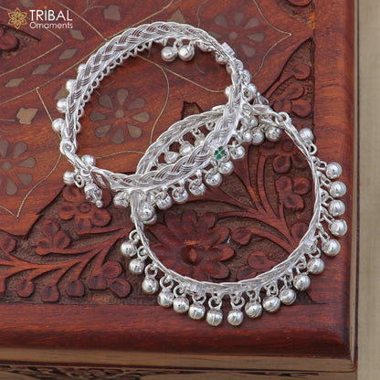 925 Sterling silver customized baby anklets, Best gifting kids fancy jingling ankle bracelet ank764 - TRIBAL ORNAMENTS