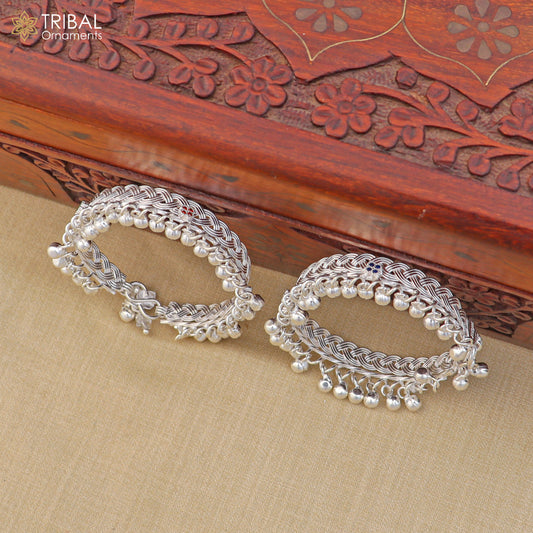 925 Sterling silver customized baby anklets, Best gifting kids fancy jingling ankle bracelet ank764 - TRIBAL ORNAMENTS