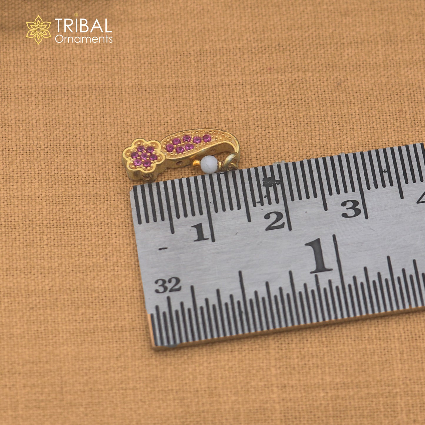 925 sterling silver pink stone laddu Gopala sishful traditional Krishna jewelry su1449