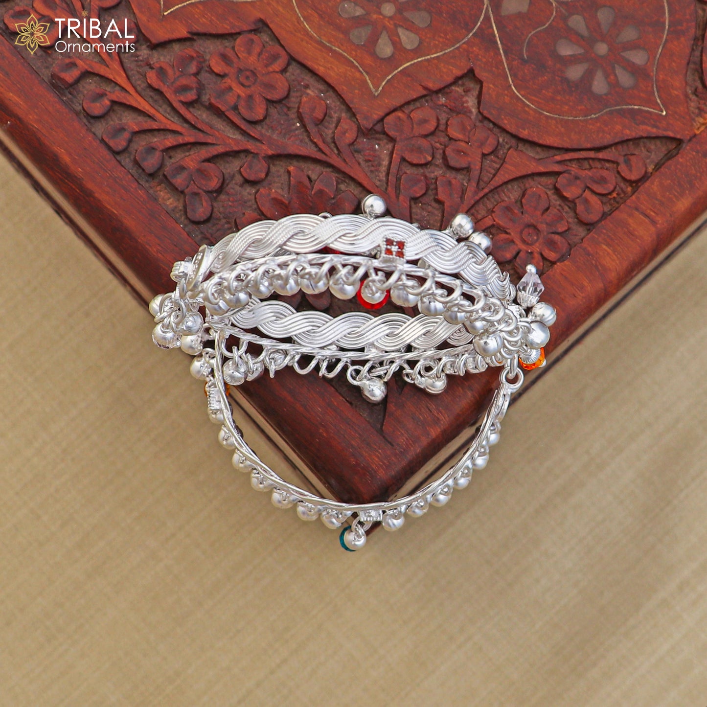 925 Sterling silver customized baby anklets, Best gifting kids fancy jingling ankle bracelet ank765 - TRIBAL ORNAMENTS