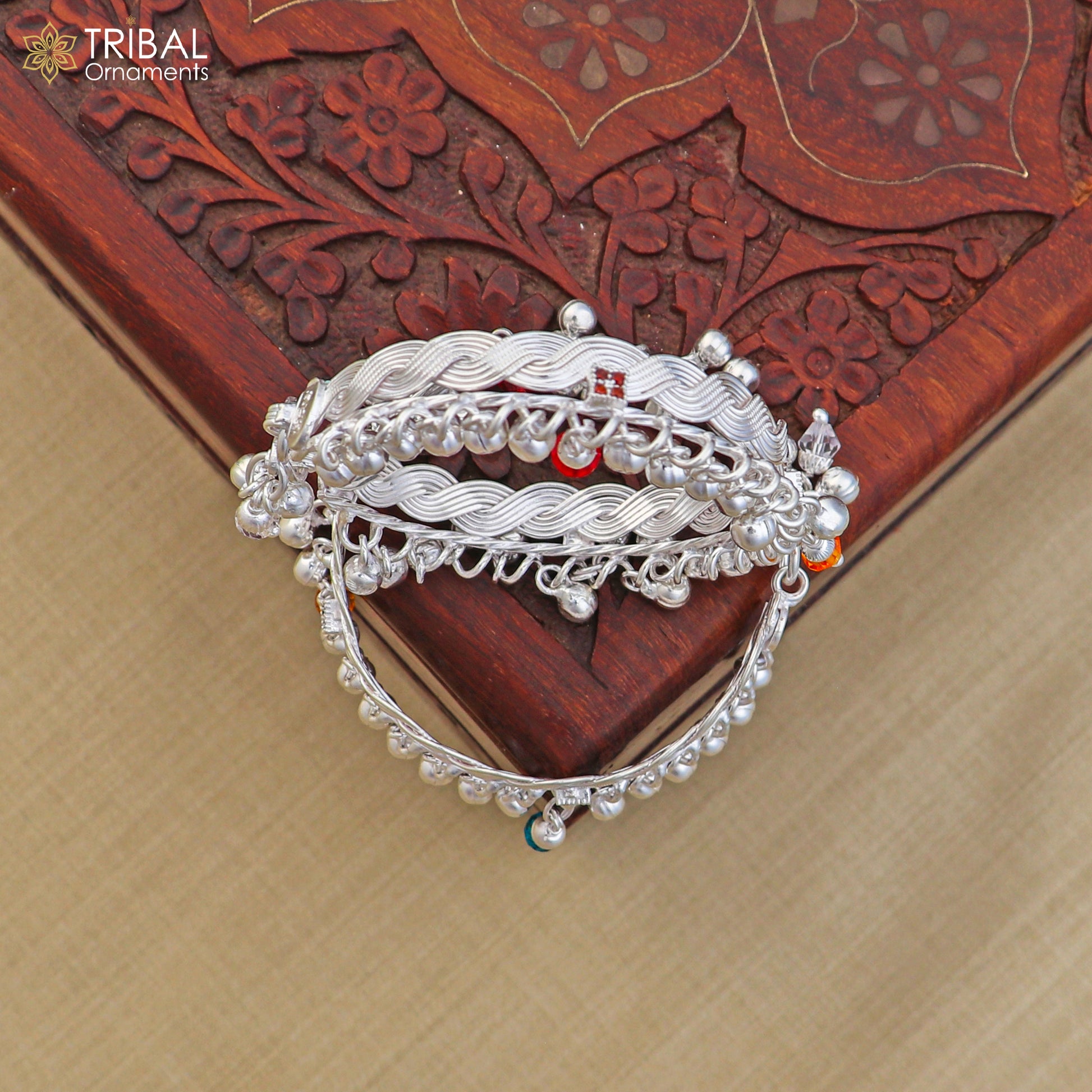925 Sterling silver customized baby anklets, Best gifting kids fancy jingling ankle bracelet ank765 - TRIBAL ORNAMENTS