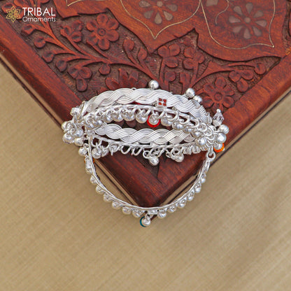 925 Sterling silver customized baby anklets, Best gifting kids fancy jingling ankle bracelet ank765 - TRIBAL ORNAMENTS