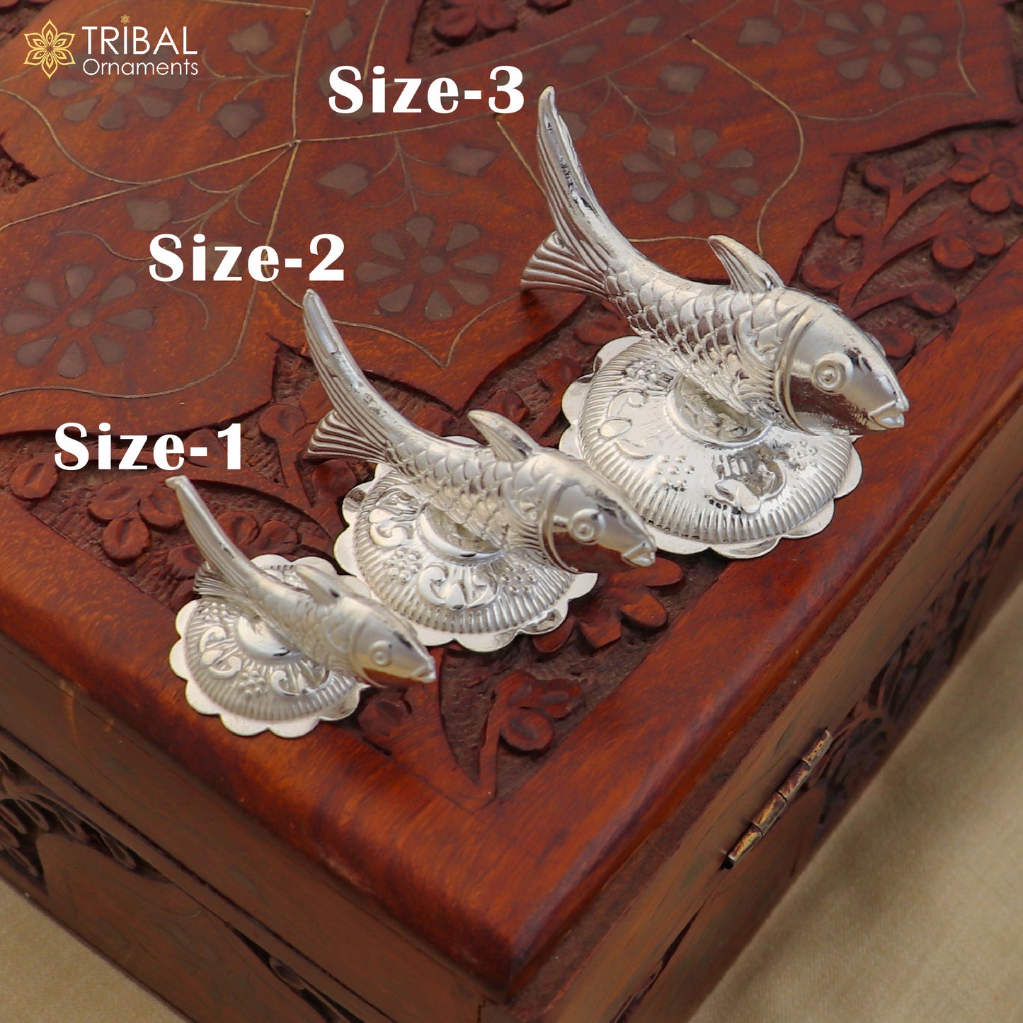 925 sterling silver fish, Lord vishnu avatar Matsya, Silver Puja Fish For Prosperity And Good Luck su1393