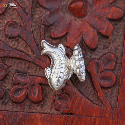 925 sterling silver Lord vishnu avatar Matsya Puja Fish For Prosperity And Good Luck art866 - TRIBAL ORNAMENTS