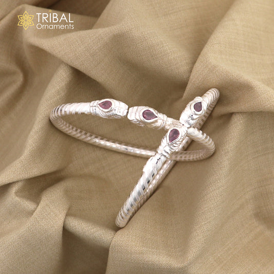 925 sterling silver handmade fabulous lion face stylish kada bangle bracelet tribal jewelry nsk854