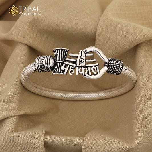 925 Sterling silver Lord Shiva Trident Kada Mahakal bracelet, Rudraksh bracelet, customized babhubali bangle kada giftig jewelry nsk696
