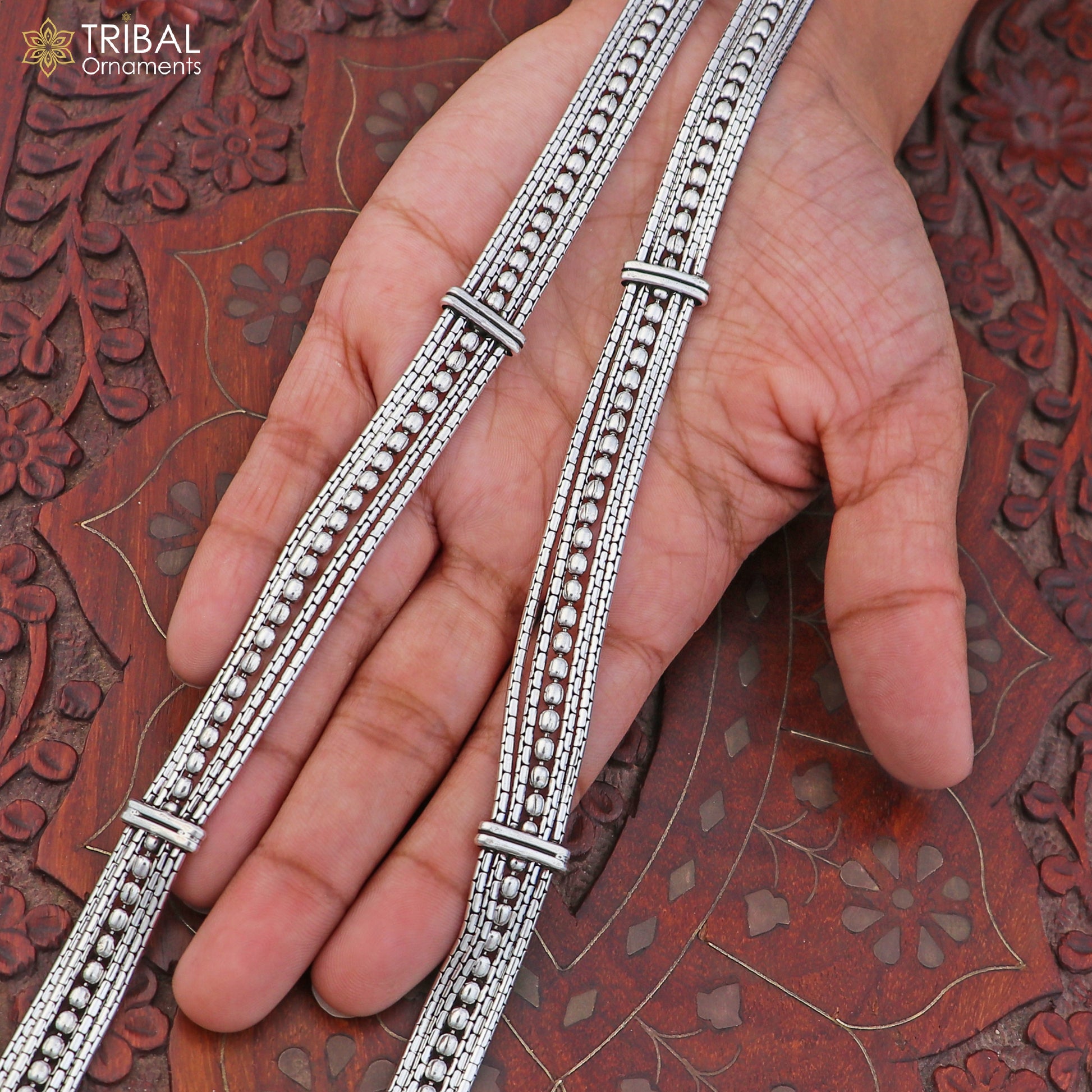 925 sterling silver adjustable vintage belly chain with multiple strands, traditional saree waist jewelry by Tribal Ornaments.