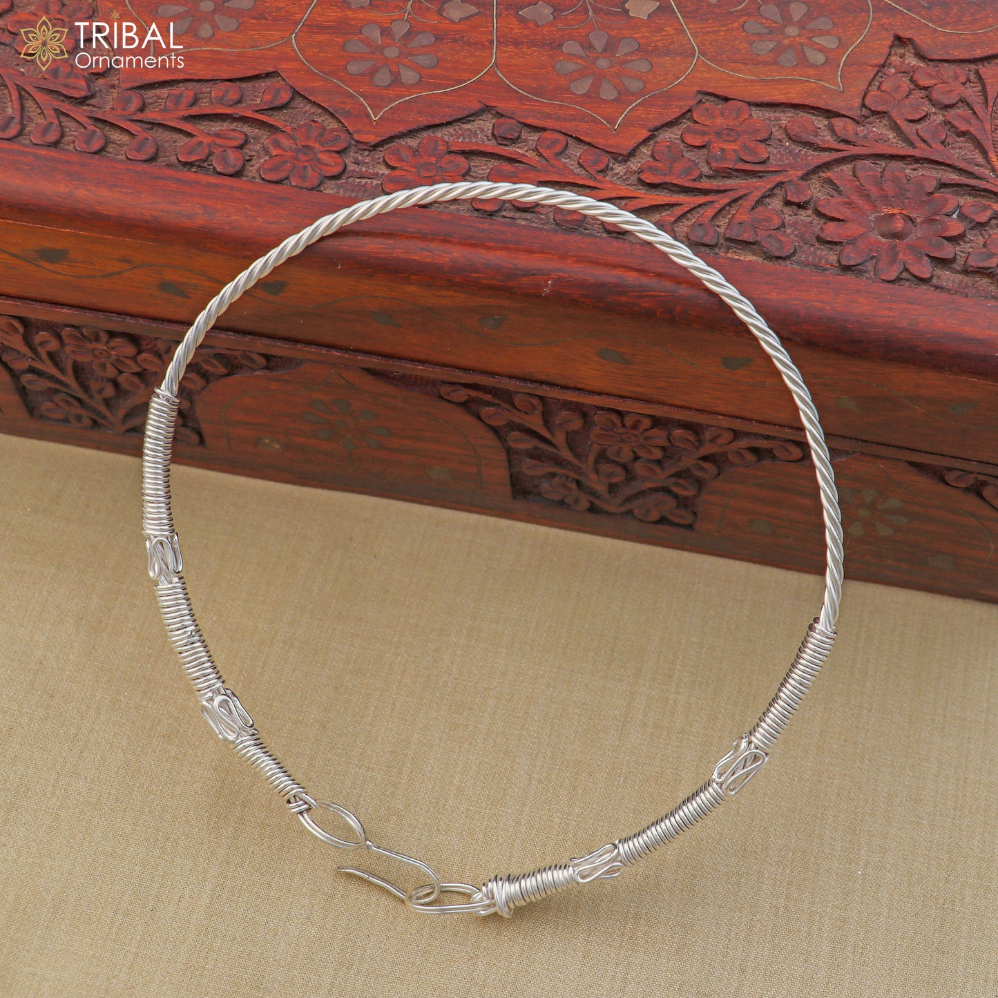 925 sterling silver neck band or ring traditional necklace best ethnic choker jewelry set806 - TRIBAL ORNAMENTS