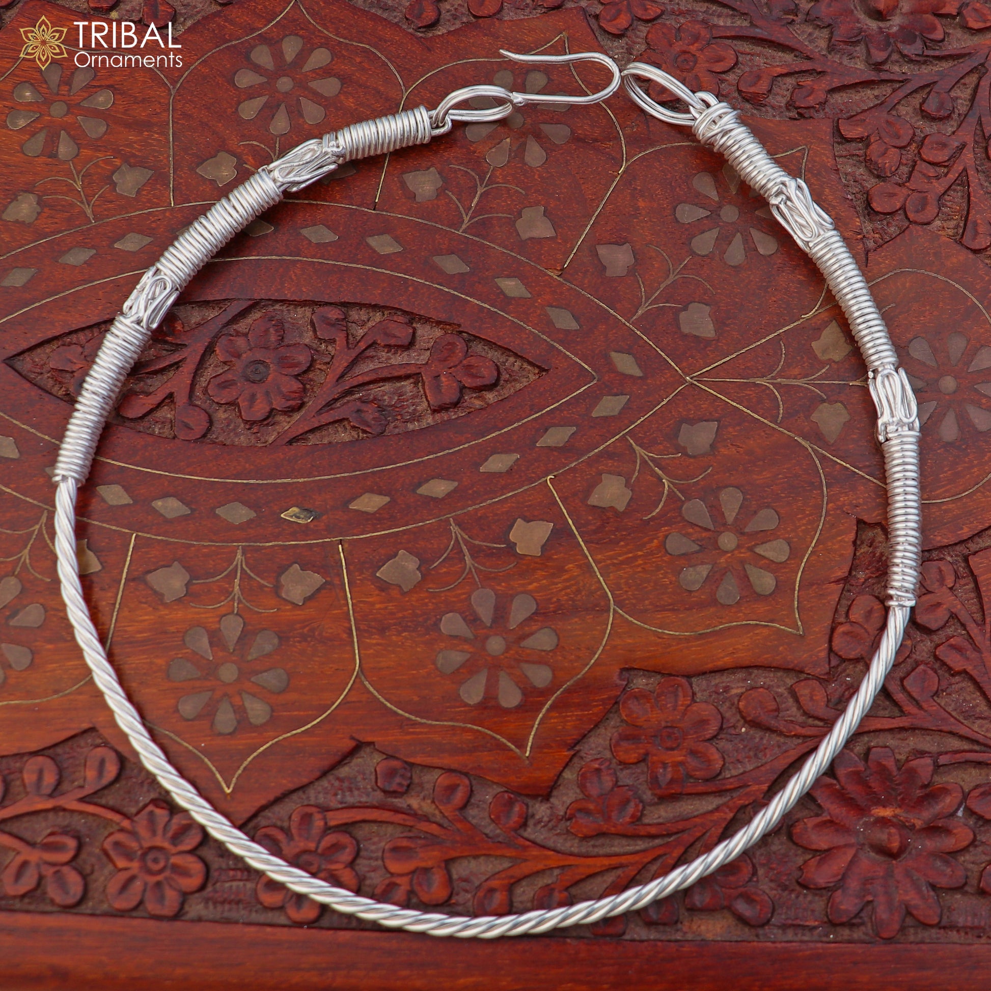 925 sterling silver neck band or ring traditional necklace best ethnic choker jewelry set806 - TRIBAL ORNAMENTS