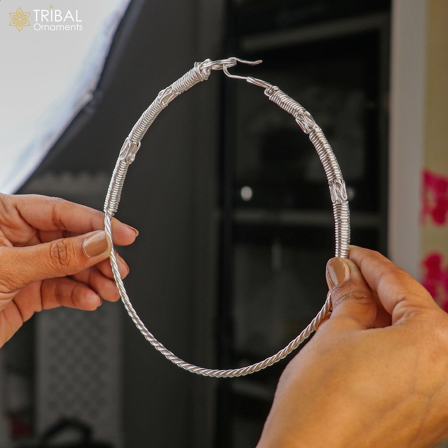 925 sterling silver neck band or ring traditional necklace best ethnic choker jewelry set806 - TRIBAL ORNAMENTS