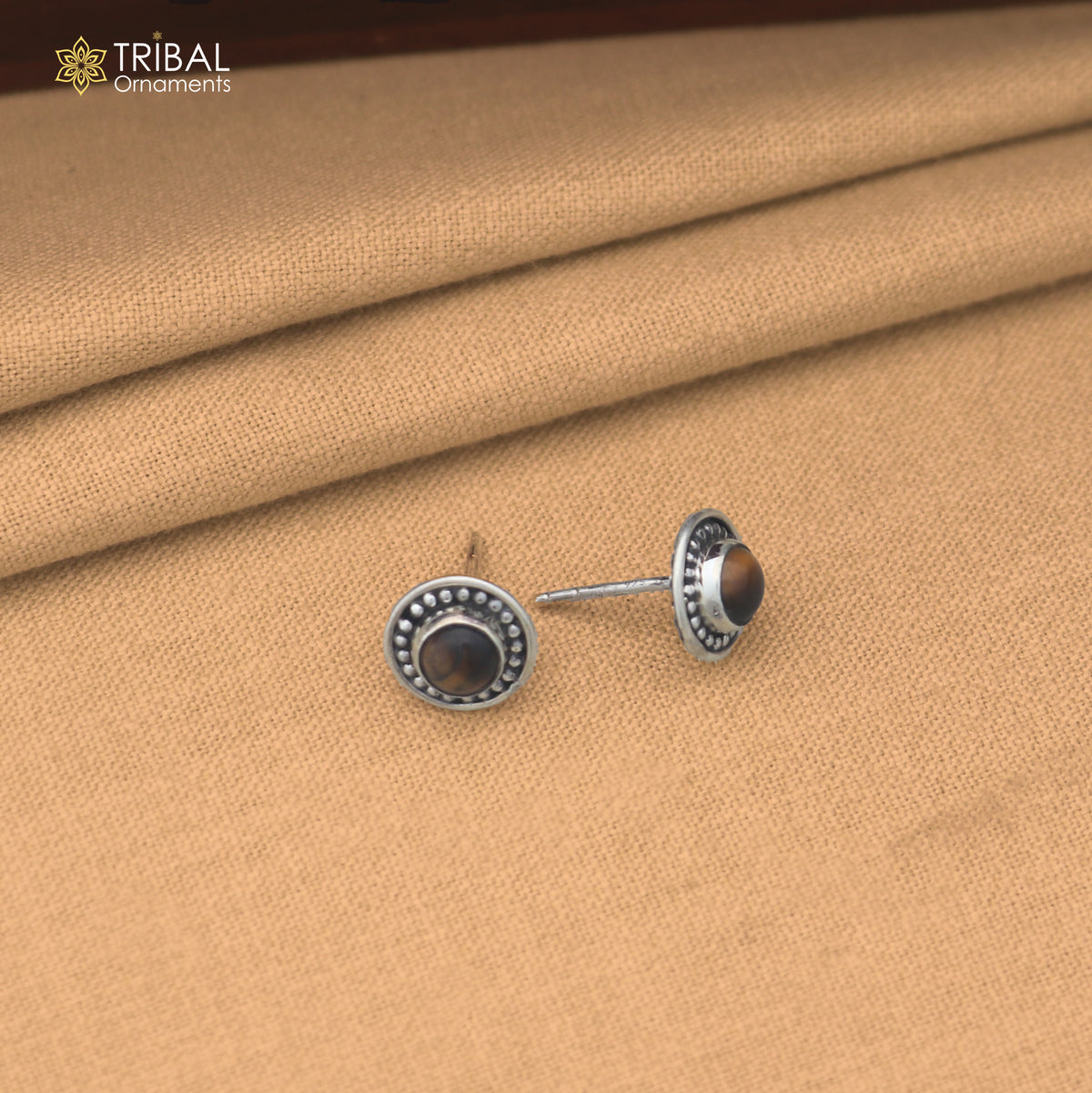 925 sterling silver tiger eye stone stud earring best jewelry er405