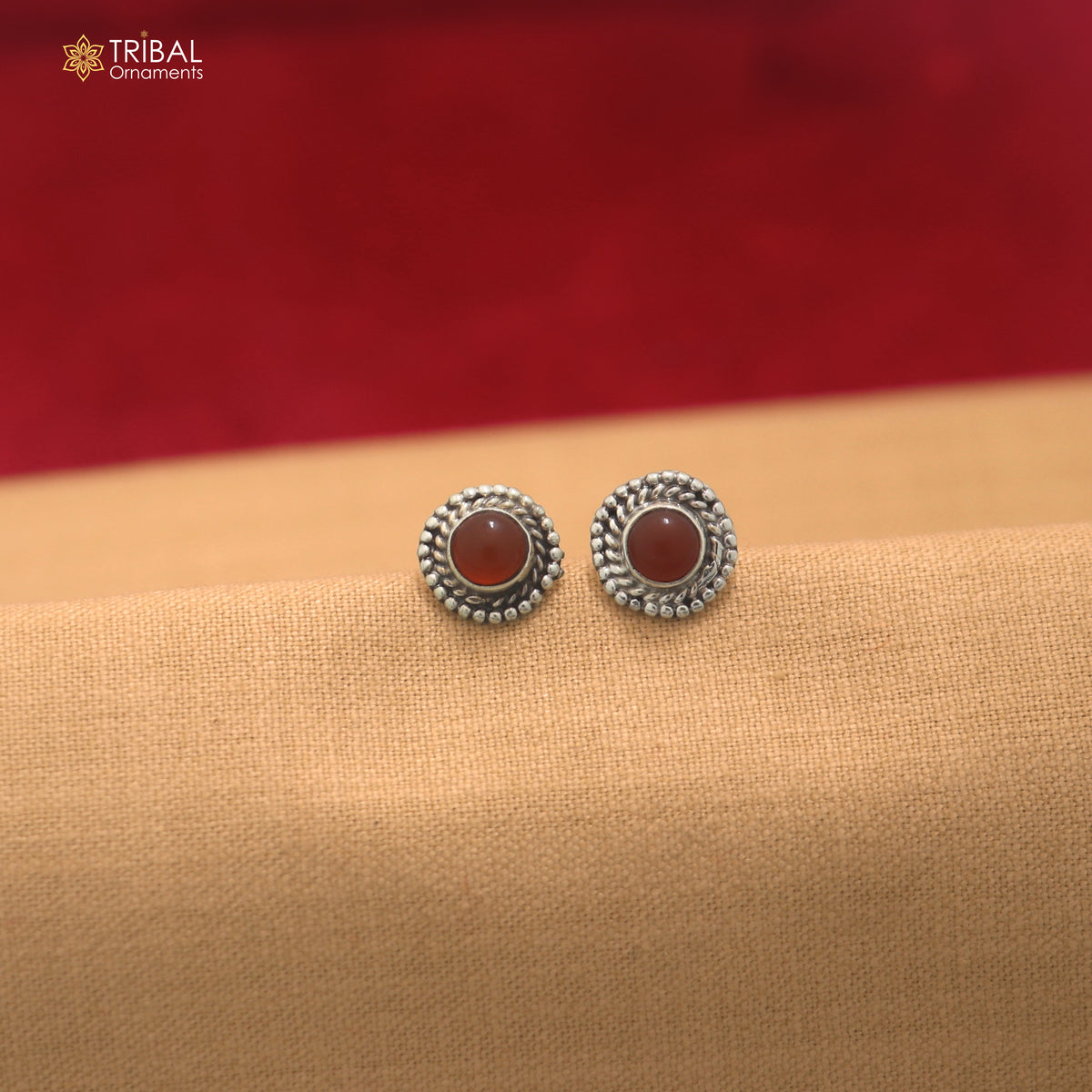925 sterling silver brown stone stud earring best jewelry er397