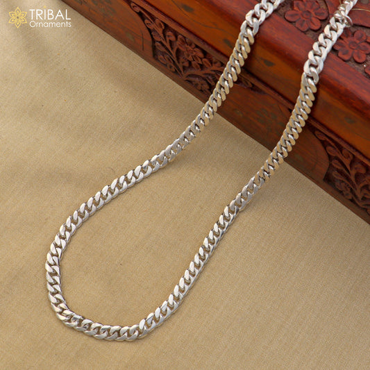 925 sterling silver cuban link design solid heavy necklace chain for men's jewelry ch633 - TRIBAL ORNAMENTS