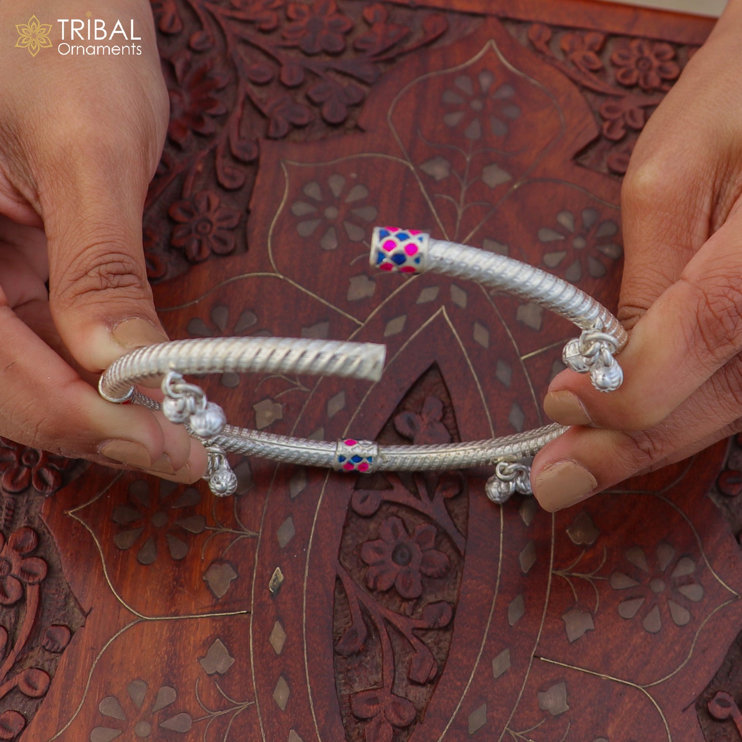 925 sterling silver stylish vintage design customized jingling foot ankle bracelet kada jewelry nsfk163 - TRIBAL ORNAMENTS