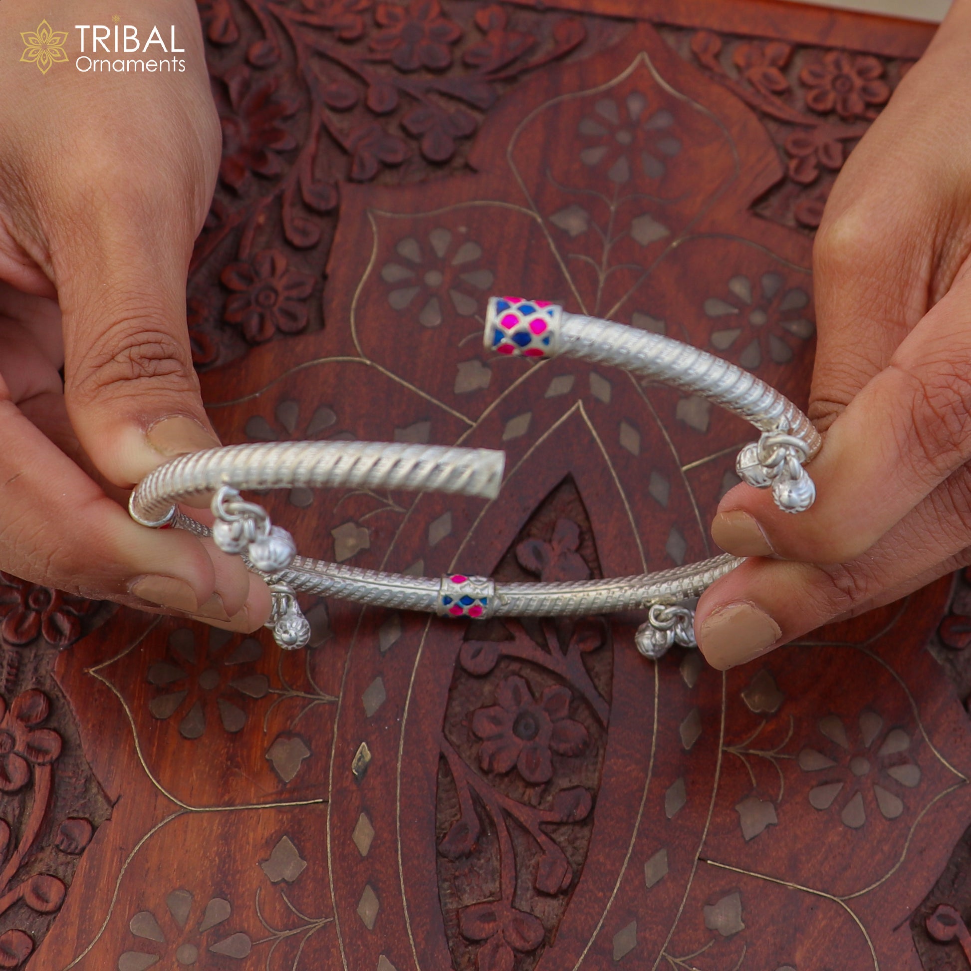 925 sterling silver stylish vintage design customized jingling foot ankle bracelet kada jewelry nsfk163 - TRIBAL ORNAMENTS