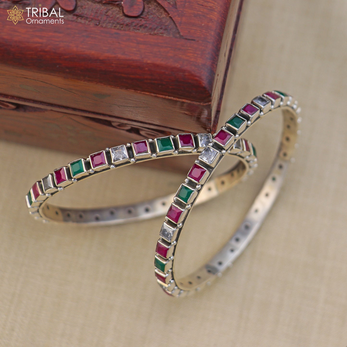 925 sterling silver stylish cut stone bangle bracelet jewelry ba445