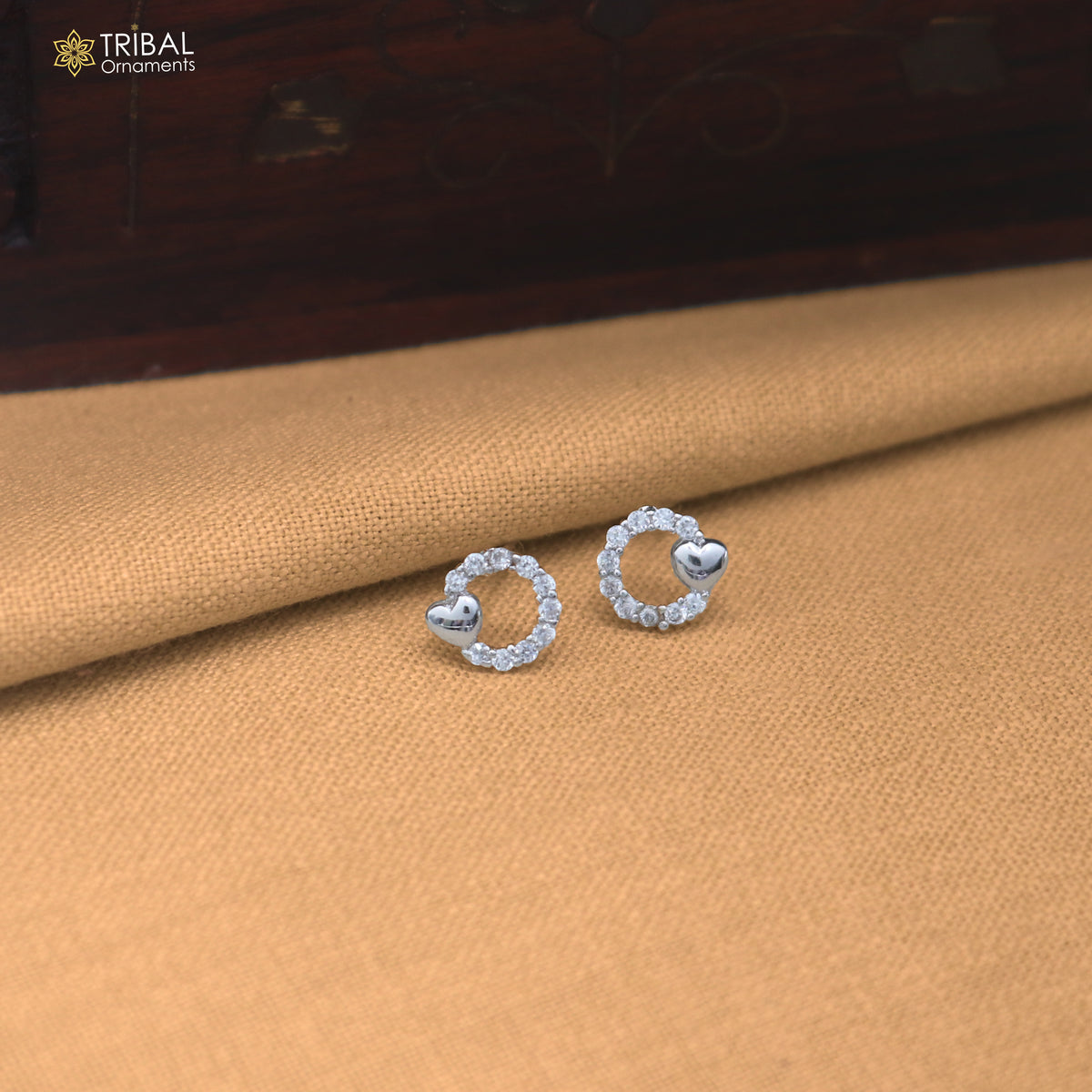 925 sterling silver round shape cz stone stud earring jewelry er372