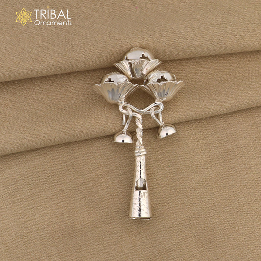 Vintage design new born baby gifting bells toy, baby krishna gifting toy, silver whistle, silver article su191
