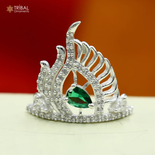 925 sterling silver handmade lord baby Krishna Mukut, amazing Laddu Gopala, crawling Krishna crown head jewelry SM23