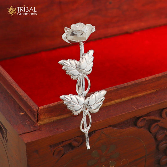 925sterling silver  flower puja god temple article, silver worshipping article su1344