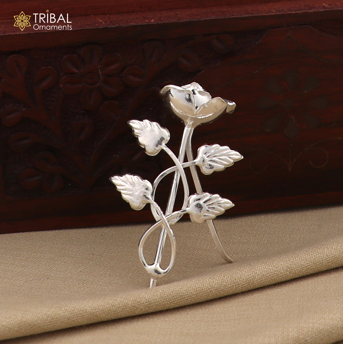 925sterling silver  flower puja god temple article, silver worshipping article su1344