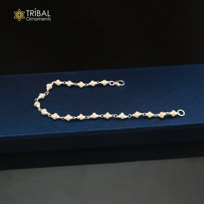 3 inches long handmade basil rosary beaded bracelet or necklace for baby krishna figurine or sculpture, best puja tulsi neckace sbr220