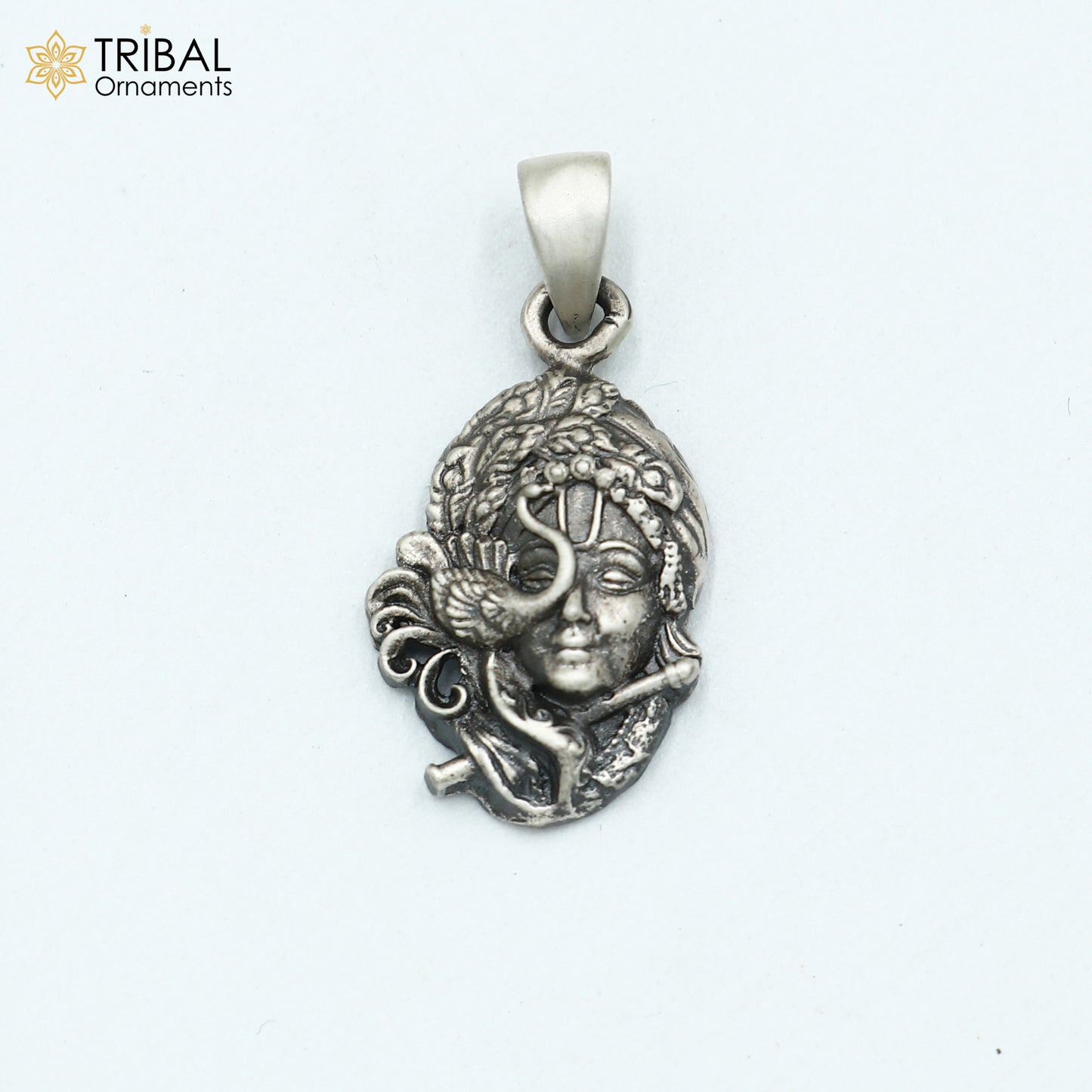 925 sterling silver lord Krishna Pendant  with chain tribal jewellery nsp1036