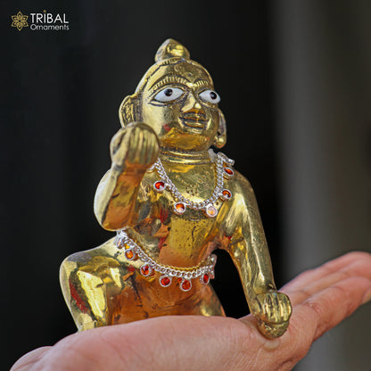 925 sterling silver Lord Krishna necklace and waist belt jewelry set featuring Laddu Gopala design, from TRIBAL ORNAMENTS.