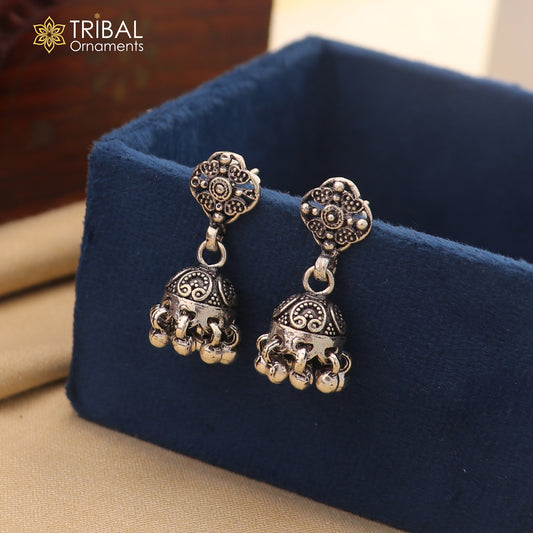925 sterling silver vintage design drop dangle earring , light weight gifting tribal jewelry er206