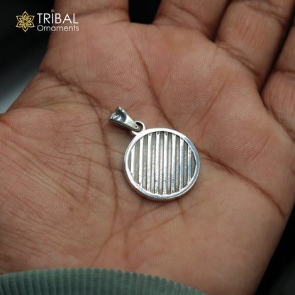 Unisex Orbit Code Silver Pendant by Tribal Ornaments, made of 925 Sterling Silver with intricate unisex design.