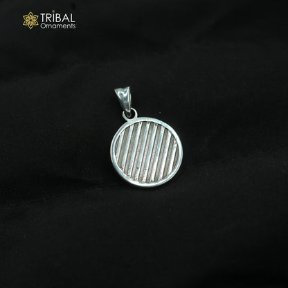 Unisex Orbit Code silver pendant made of 925 Sterling silver by TRIBAL ORNAMENTS, featuring a sleek, modern design.