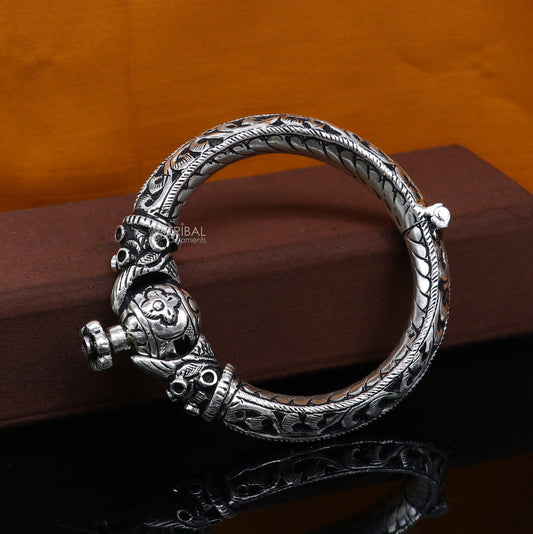 925 sterling silver fabulous crocodile face stylish attractive kada bangle bracelet pretty work attractive tribal belly dance jewelry nsk837 - TRIBAL ORNAMENTS