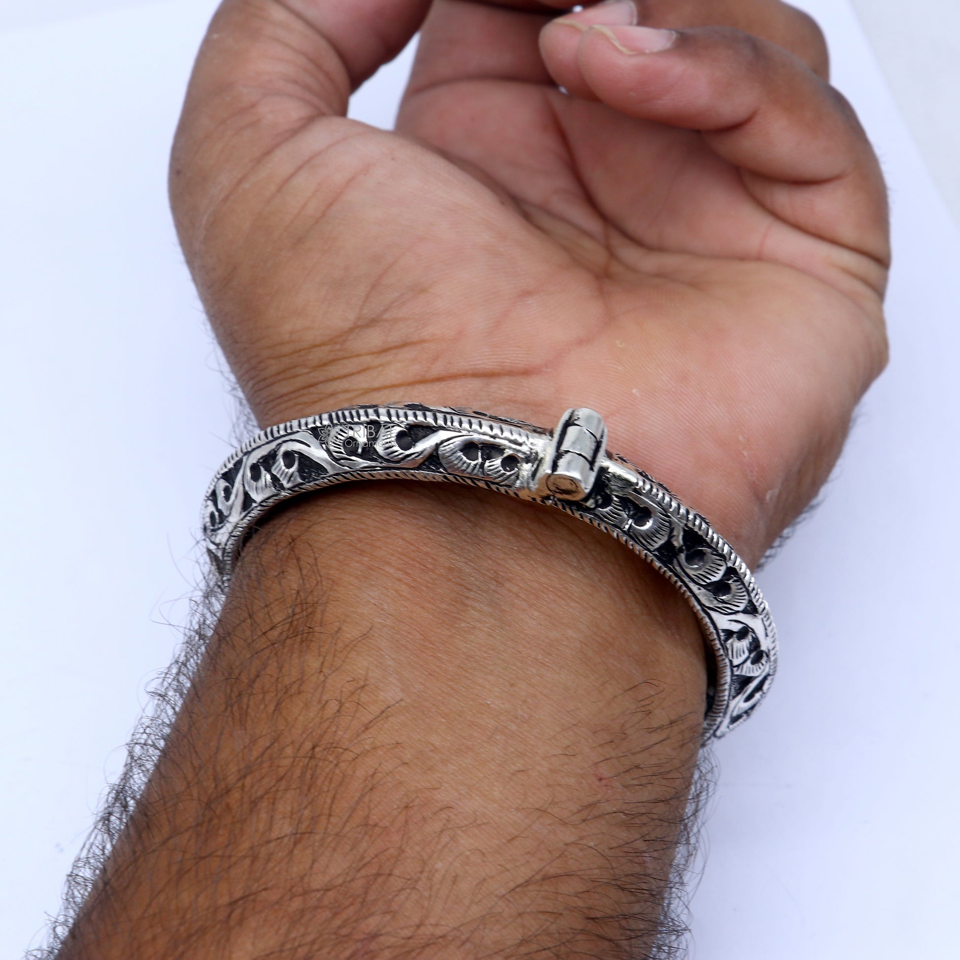 925 sterling silver fabulous crocodile face stylish attractive kada bangle bracelet pretty work attractive tribal belly dance jewelry nsk837 - TRIBAL ORNAMENTS