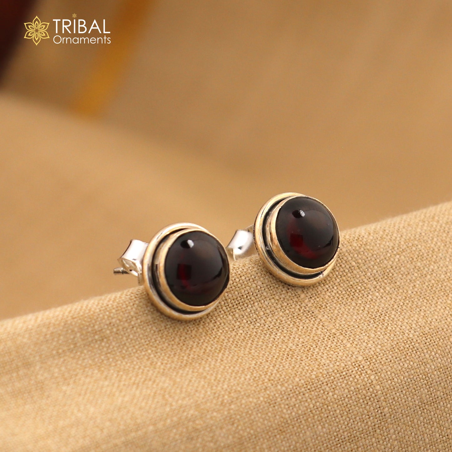 11MM round 925 sterling silver fabulous garnet stone stud earrings, best unisex jewelry fancy earrings daily use jewelry collection s1221