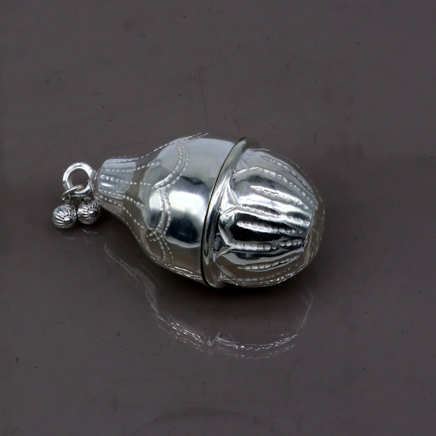 925 sterling silver handmade cultural silver coconut for puja or worshipping, Silver nariyal for diwali puja su1316