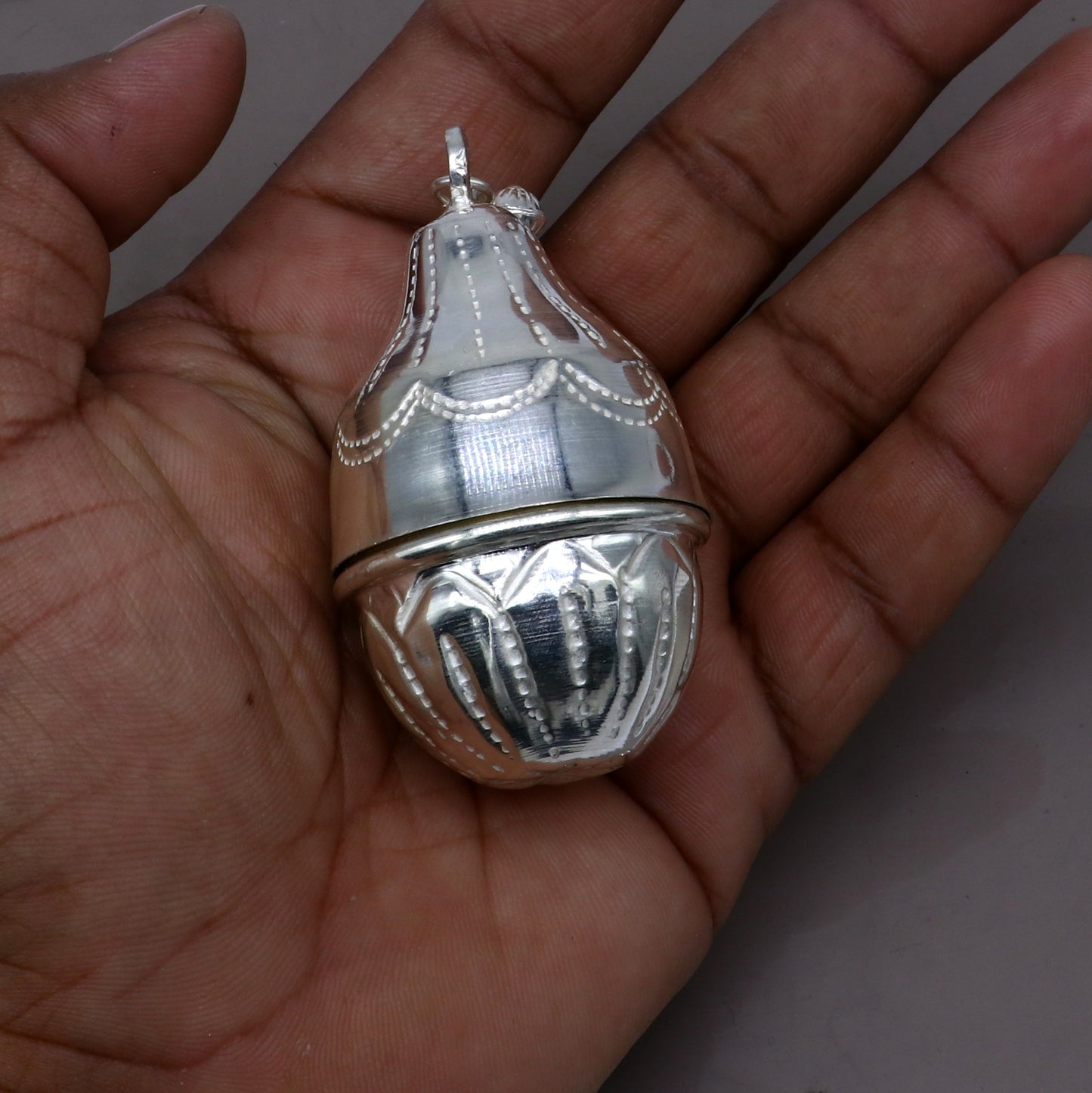 925 sterling silver handmade cultural silver coconut for puja or worshipping, Silver nariyal for diwali puja su1316