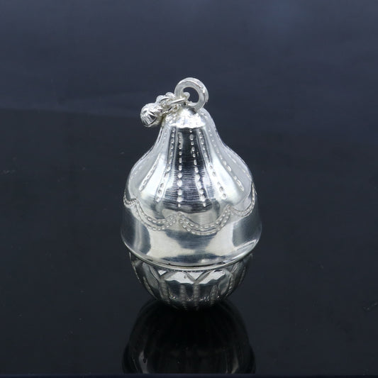 925 sterling silver handmade cultural silver coconut for puja or worshipping, Silver nariyal for diwali puja su1316