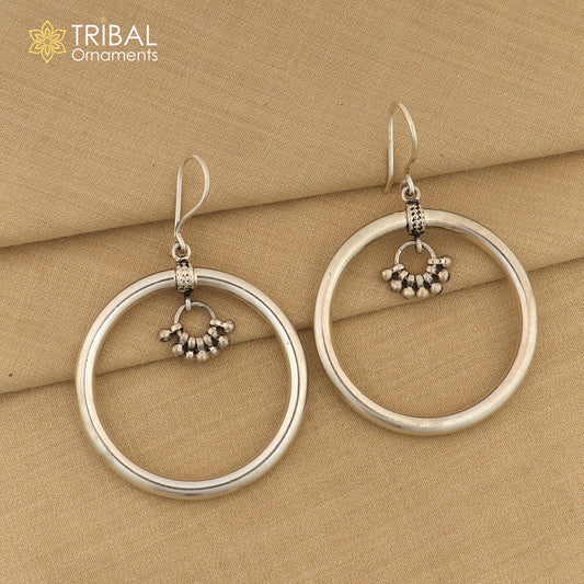 925 fine sterling silver customized round circle hoops earring, beautiful brides wedding earrings drop dangle charm jewelry ear607