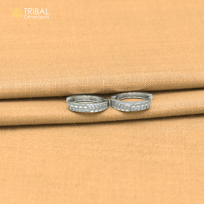 925 sterling silver zircon stone hoop earring er439
