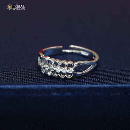 925 sterling silver stylish design cz stone ring sr842