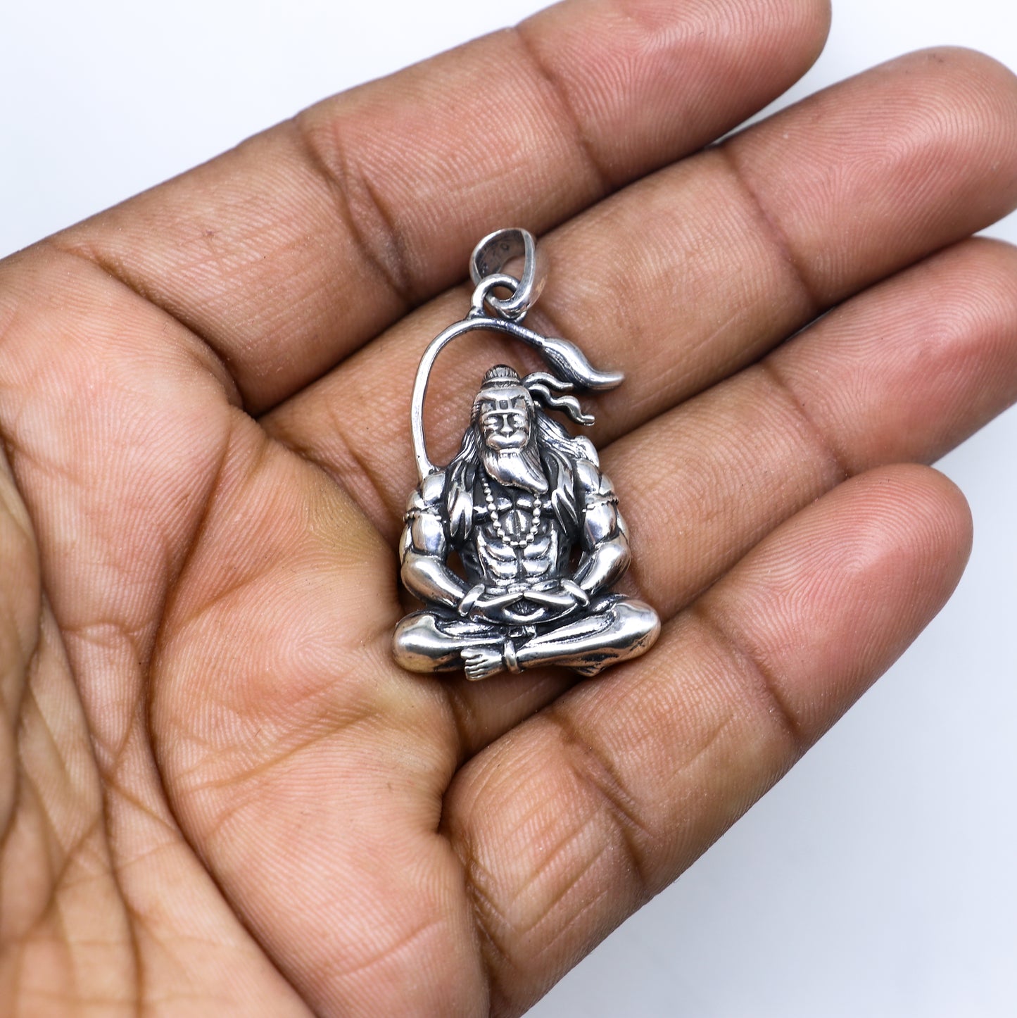 925 pure silver lord HANUMAN meditation design pendant best gifting pendant nsp868