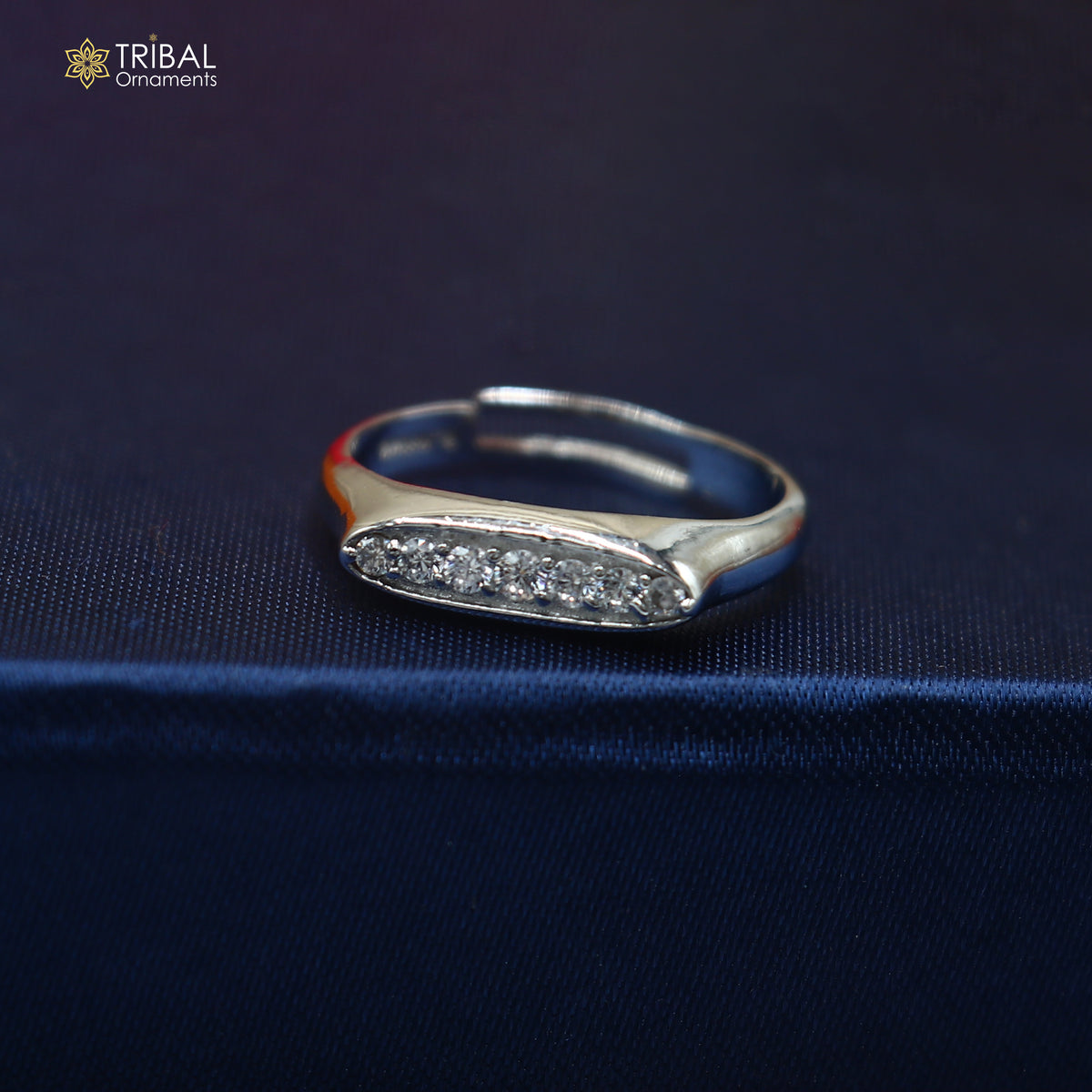 925 sterling silver stylish design cz stone ring sr854