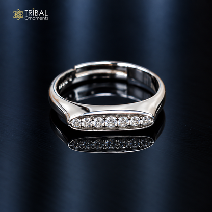925 sterling silver stylish design cz stone ring sr854