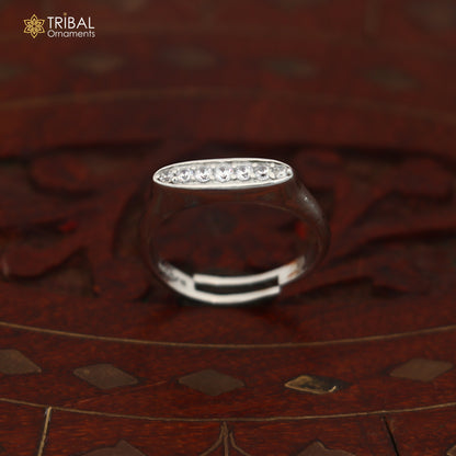 925 sterling silver stylish design cz stone ring sr854